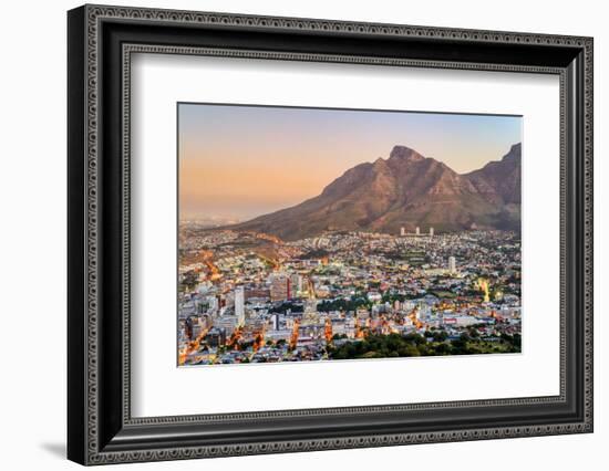 Sunset over Cape Town city, South Africa, Africa-G&M Therin-Weise-Framed Photographic Print