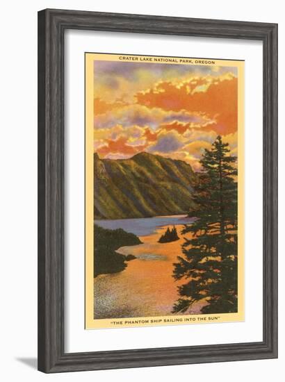 Sunset over Crater Lake, Oregon-null-Framed Art Print