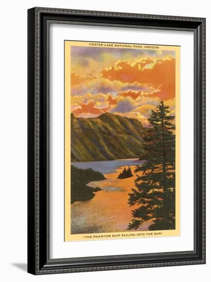 Sunset over Crater Lake, Oregon-null-Framed Art Print