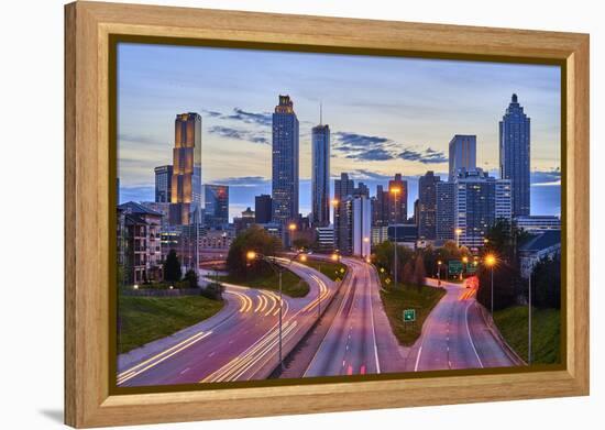 Sunset over downtown Atlanta, Georgia, USA-Panoramic Images-Framed Premier Image Canvas