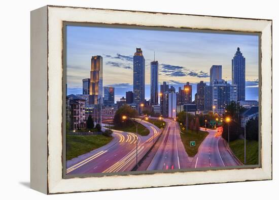 Sunset over downtown Atlanta, Georgia, USA-Panoramic Images-Framed Premier Image Canvas