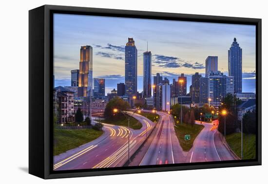 Sunset over downtown Atlanta, Georgia, USA-Panoramic Images-Framed Premier Image Canvas