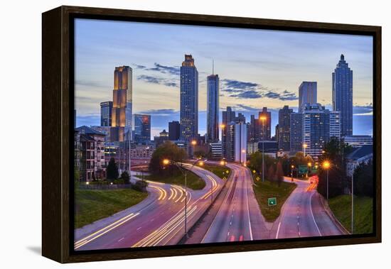 Sunset over downtown Atlanta, Georgia, USA-Panoramic Images-Framed Premier Image Canvas