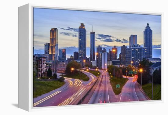 Sunset over downtown Atlanta, Georgia, USA-Panoramic Images-Framed Premier Image Canvas