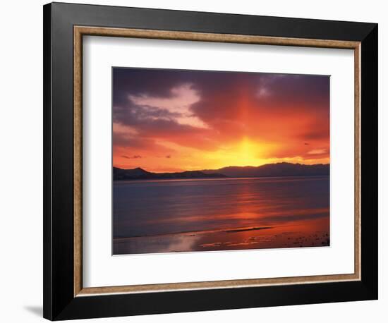 Sunset over Farmington Bay, Great Salt Lake, Utah, USA-Scott T^ Smith-Framed Photographic Print