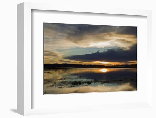 Sunset over flooded farmland-Ken Archer-Framed Photographic Print