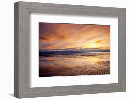 Sunset over Great Salt Lake Looking Towards Lakeside Mountains. Utah-Howie Garber-Framed Photographic Print