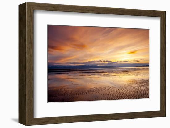 Sunset over Great Salt Lake Looking Towards Lakeside Mountains. Utah-Howie Garber-Framed Photographic Print