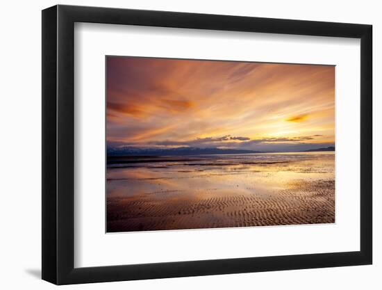 Sunset over Great Salt Lake Looking Towards Lakeside Mountains. Utah-Howie Garber-Framed Photographic Print