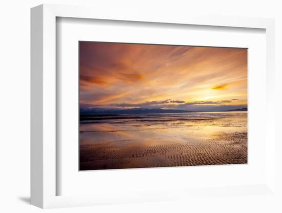 Sunset over Great Salt Lake Looking Towards Lakeside Mountains. Utah-Howie Garber-Framed Photographic Print