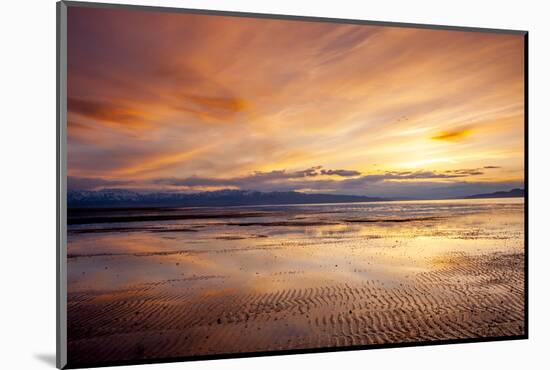 Sunset over Great Salt Lake Looking Towards Lakeside Mountains. Utah-Howie Garber-Mounted Photographic Print