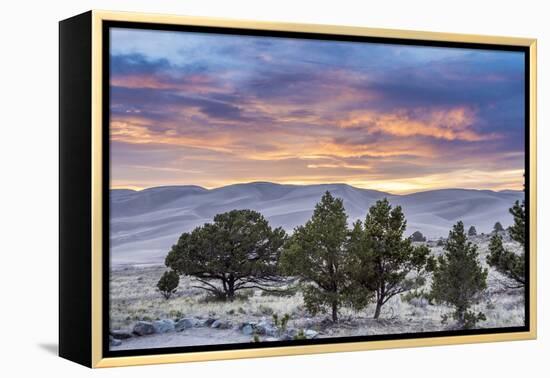 Sunset over Great Sand Dunes National Park-Howie Garber-Framed Premier Image Canvas