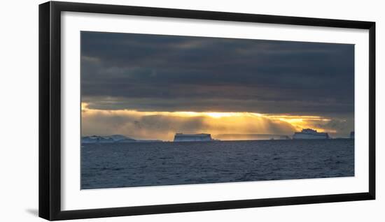 Sunset over icebergs, Antarctica-Art Wolfe-Framed Photographic Print