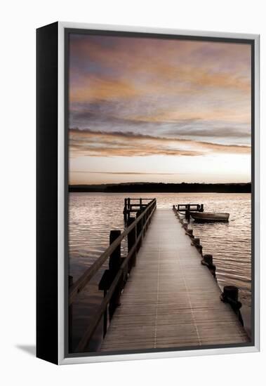 Sunset Over Jetty-Danita Delimont-Framed Stretched Canvas