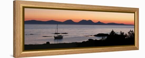 Sunset over Jura Seen from Kintyre, Argyll and Bute, Scotland-Peter Thompson-Framed Premier Image Canvas