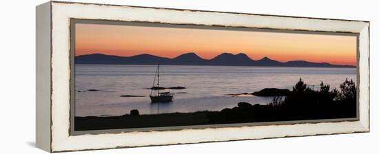 Sunset over Jura Seen from Kintyre, Argyll and Bute, Scotland-Peter Thompson-Framed Premier Image Canvas