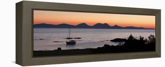 Sunset over Jura Seen from Kintyre, Argyll and Bute, Scotland-Peter Thompson-Framed Premier Image Canvas