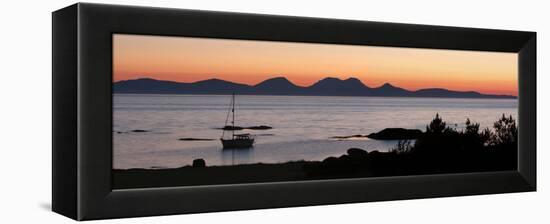 Sunset over Jura Seen from Kintyre, Argyll and Bute, Scotland-Peter Thompson-Framed Premier Image Canvas