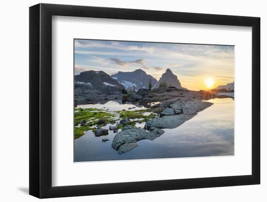 Sunset over Kintla and Kinnerly Peaks seen from Boulder Peak. Glacier National Park-Alan Majchrowicz-Framed Photographic Print