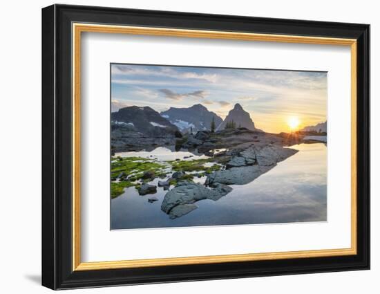 Sunset over Kintla and Kinnerly Peaks seen from Boulder Peak. Glacier National Park-Alan Majchrowicz-Framed Photographic Print