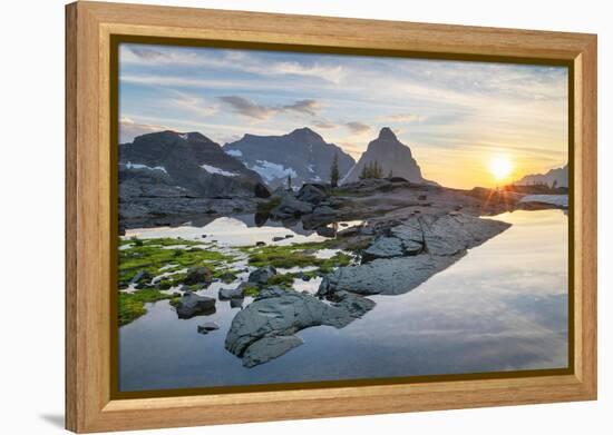 Sunset over Kintla and Kinnerly Peaks seen from Boulder Peak. Glacier National Park-Alan Majchrowicz-Framed Premier Image Canvas