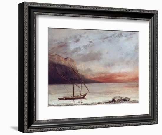 Sunset Over Lake Leman, 1874-Gustave Courbet-Framed Giclee Print