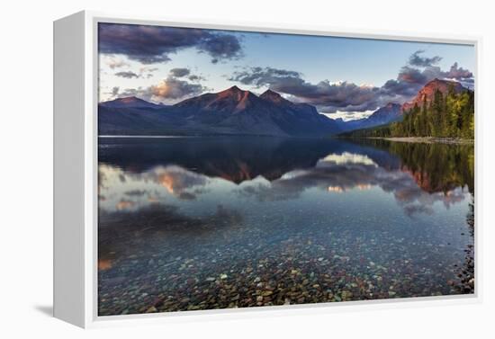 Sunset over Lake Mcdonald in Glacier National Park, Montana, Usa-Chuck Haney-Framed Premier Image Canvas