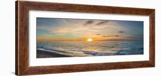 Sunset over Lake Michigan, Benzie County, Frankfort, Michigan, USA-null-Framed Photographic Print