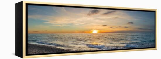 Sunset over Lake Michigan, Benzie County, Frankfort, Michigan, USA-null-Framed Premier Image Canvas