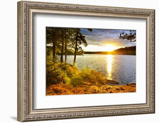 Sunset over Lake of Two Rivers in Algonquin Park, Ontario, Canada-elenathewise-Framed Photographic Print
