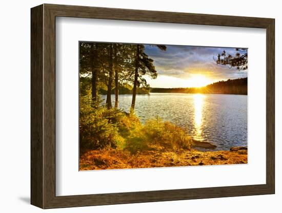 Sunset over Lake of Two Rivers in Algonquin Park, Ontario, Canada-elenathewise-Framed Photographic Print