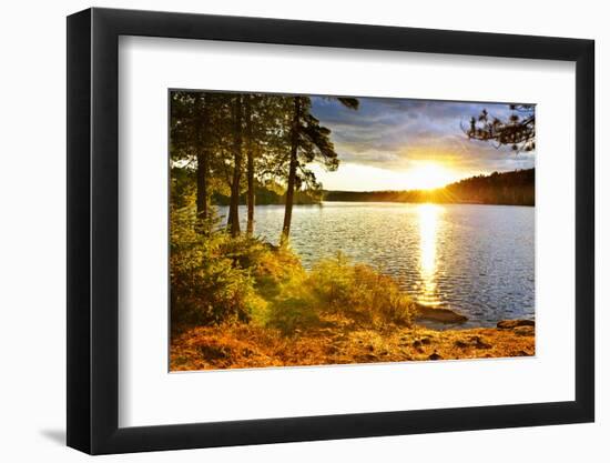 Sunset over Lake of Two Rivers in Algonquin Park, Ontario, Canada-elenathewise-Framed Photographic Print