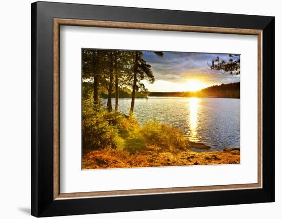 Sunset over Lake of Two Rivers in Algonquin Park, Ontario, Canada-elenathewise-Framed Photographic Print