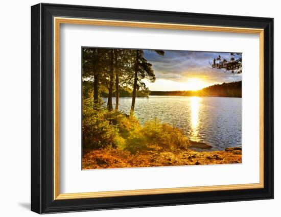 Sunset over Lake of Two Rivers in Algonquin Park, Ontario, Canada-elenathewise-Framed Photographic Print