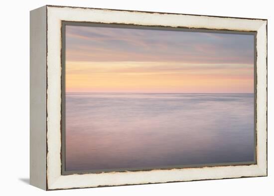 Sunset over Lake Superior seen from beach at Whitefish Point, Upper Peninsula, Michigan-Alan Majchrowicz-Framed Premier Image Canvas