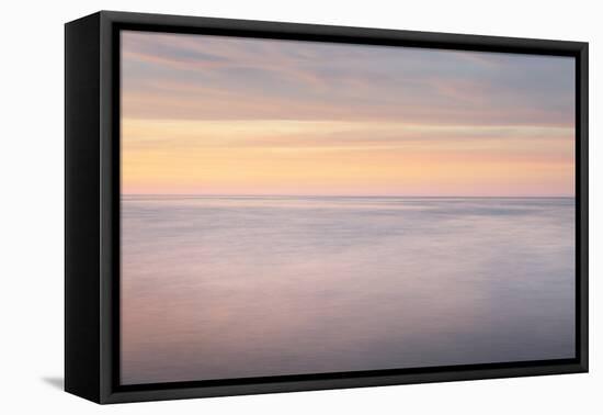 Sunset over Lake Superior seen from beach at Whitefish Point, Upper Peninsula, Michigan-Alan Majchrowicz-Framed Premier Image Canvas