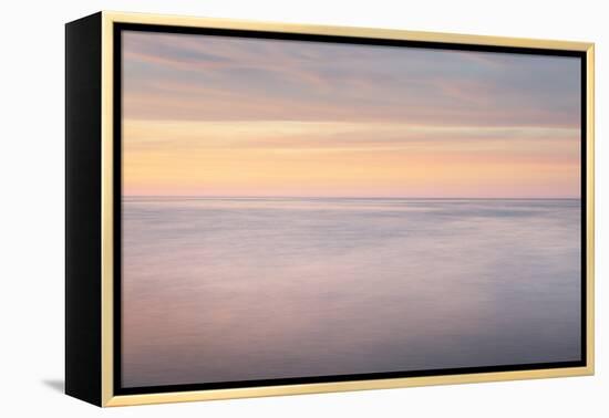 Sunset over Lake Superior seen from beach at Whitefish Point, Upper Peninsula, Michigan-Alan Majchrowicz-Framed Premier Image Canvas