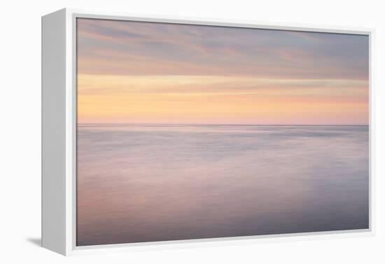 Sunset over Lake Superior seen from beach at Whitefish Point, Upper Peninsula, Michigan-Alan Majchrowicz-Framed Premier Image Canvas