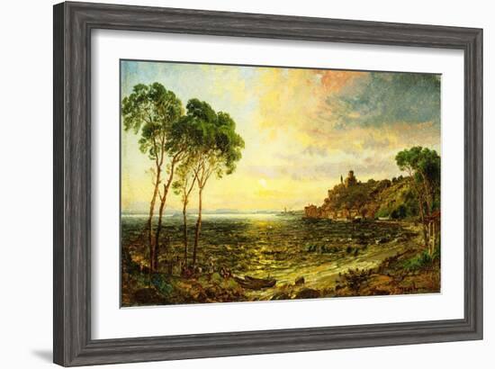 Sunset over Lake Thrasemine-Jasper Francis Cropsey-Framed Giclee Print