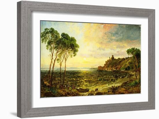 Sunset over Lake Thrasemine-Jasper Francis Cropsey-Framed Giclee Print