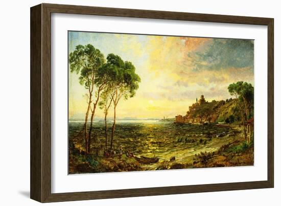 Sunset over Lake Thrasemine-Jasper Francis Cropsey-Framed Giclee Print