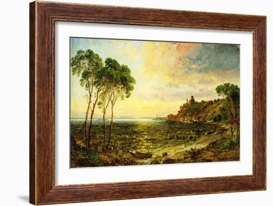 Sunset over Lake Thrasemine-Jasper Francis Cropsey-Framed Giclee Print