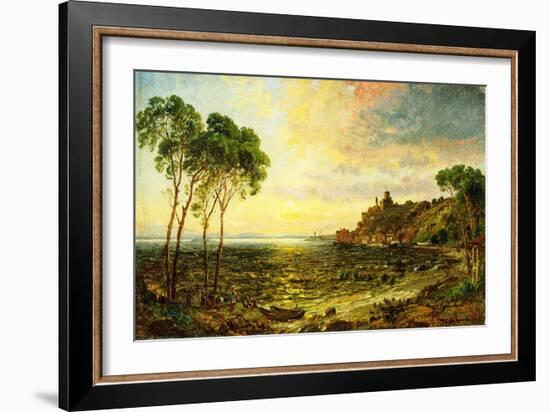 Sunset over Lake Thrasemine-Jasper Francis Cropsey-Framed Giclee Print