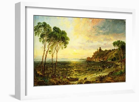 Sunset over Lake Thrasemine-Jasper Francis Cropsey-Framed Giclee Print