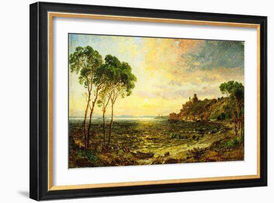 Sunset over Lake Thrasemine-Jasper Francis Cropsey-Framed Giclee Print