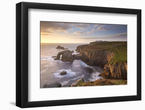 Sunset over Land's End on the western tip of Cornwall, England. Autumn (September) 2015.-Adam Burton-Framed Photographic Print