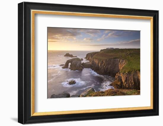 Sunset over Land's End on the western tip of Cornwall, England. Autumn (September) 2015.-Adam Burton-Framed Photographic Print