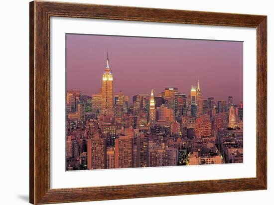 Sunset Over Manhattan-Richard Berenholtz-Framed Art Print