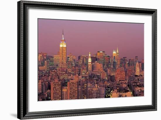 Sunset Over Manhattan-Richard Berenholtz-Framed Art Print