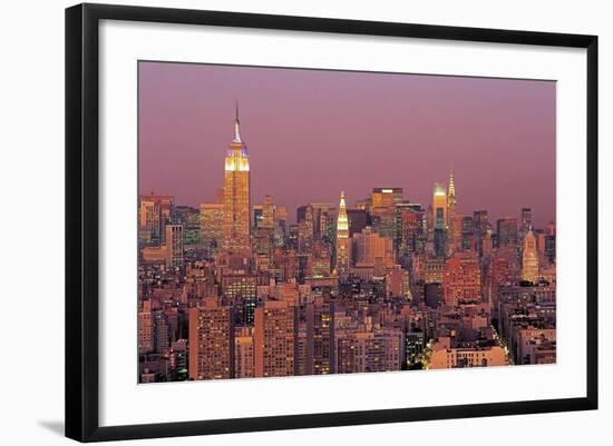 Sunset Over Manhattan-Richard Berenholtz-Framed Art Print